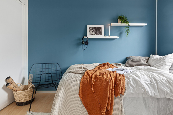 furnished bedroom minimalist bright